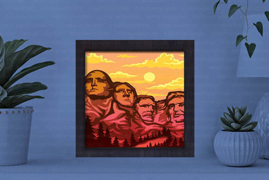 Mount Rushmore Paper Cut Light Box Graphics Template