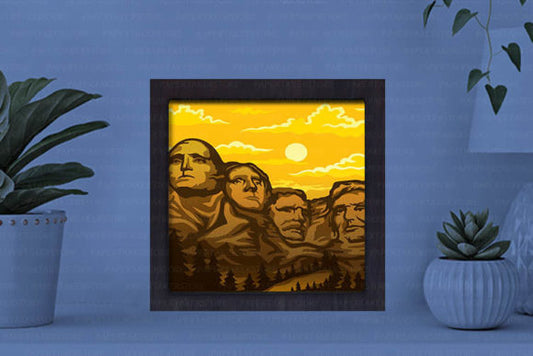 Mount Rushmore Paper Cut Light Box Graphics Template