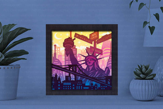 New York Paper Cut Light Box Graphics Template