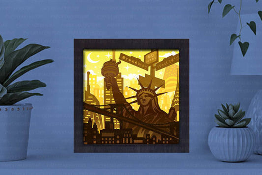 New York Paper Cut Light Box Graphics Template