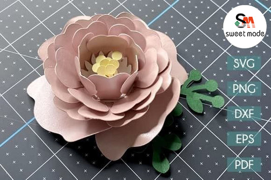 Paper Craft Diy Paper Flower SVG Template -1
