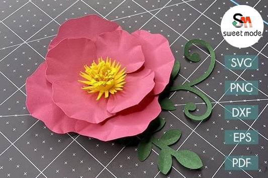 Paper Craft Diy Paper Flower SVG Template -10