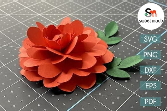 Paper Craft Diy Paper Flower SVG Template -14