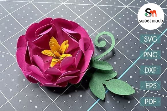 Paper Craft Diy Paper Flower SVG Template -5