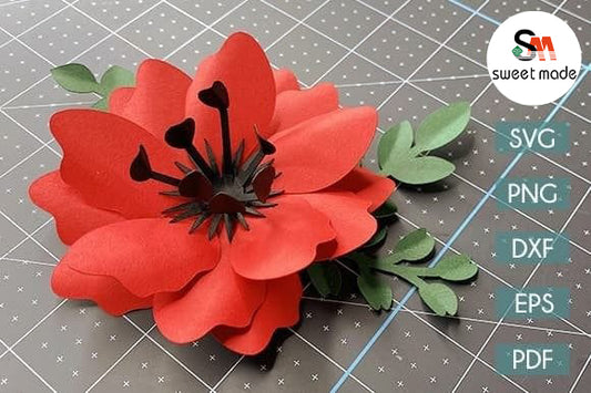 Paper Craft Diy Paper Flower SVG Template -6