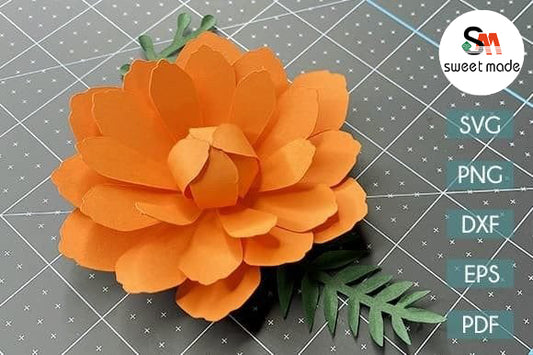 Paper Craft Diy Paper Flower SVG Template -8