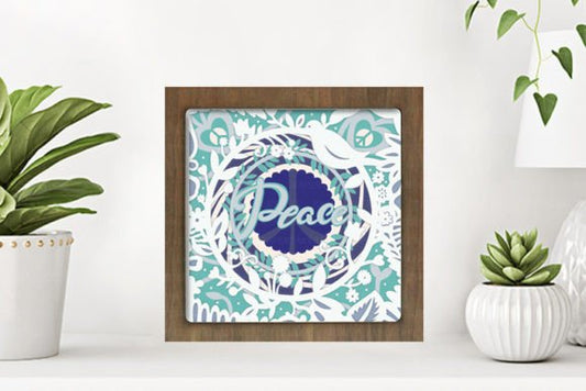 Peace Paper Cut Light Box Graphics Template