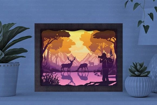 Photographer Paper Cut Light Box Graphics Template
