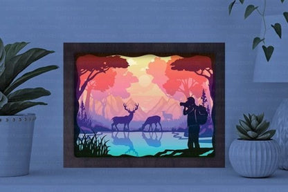 Photographer Paper Cut Light Box Graphics Template