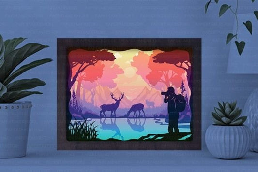 Photographer Paper Cut Light Box Graphics Template