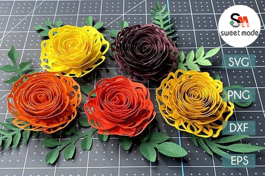 DIY Rolled-Flower 2 Paper Flower SVG Template