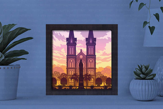 Saigon Paper Cut Light Box Graphics Template