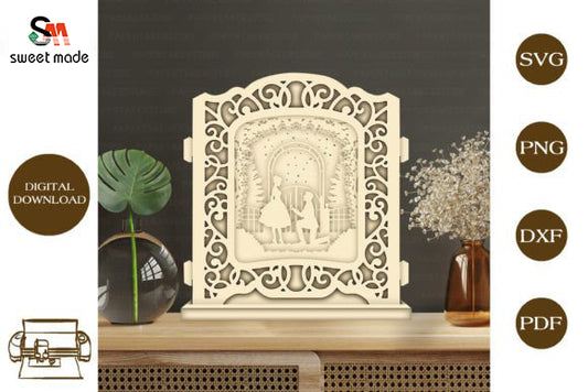 The Proposal Pop Up Light Box File Paper Cut Template Cricut File