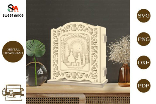 The Proposal Pop Up Light Box File Paper Cut Template Cricut File