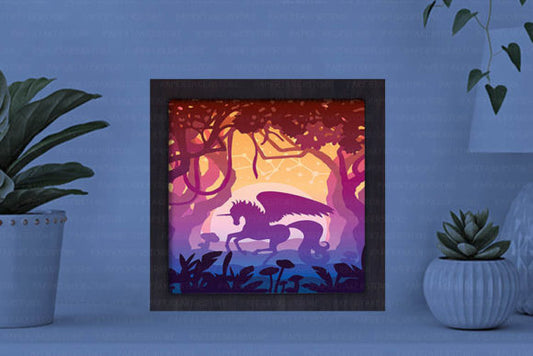 Unicorn Paper Cut Light Box Template