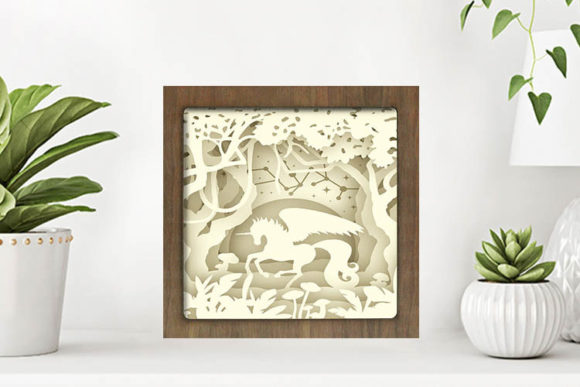 Unicorn Paper Cut Light Box Template