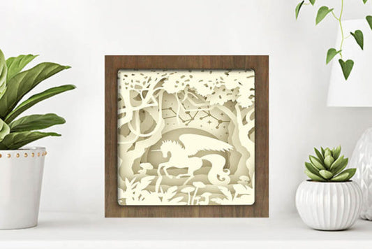 Unicorn Paper Cut Light Box Template