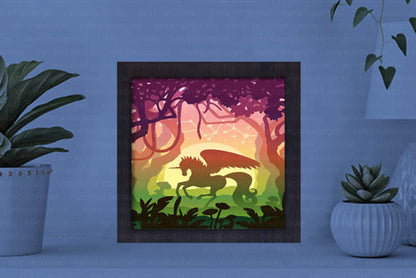 Unicorn Paper Cut Light Box Template