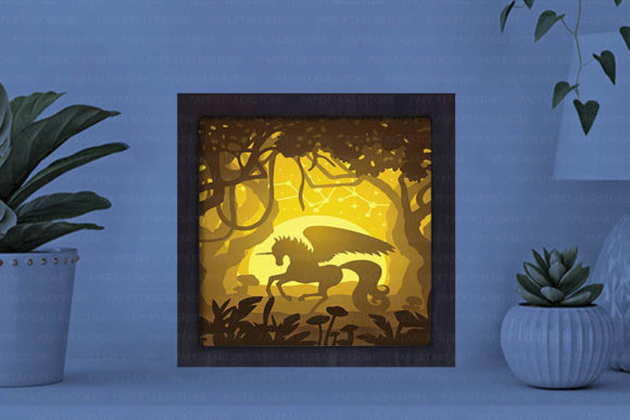 Unicorn Paper Cut Light Box Template